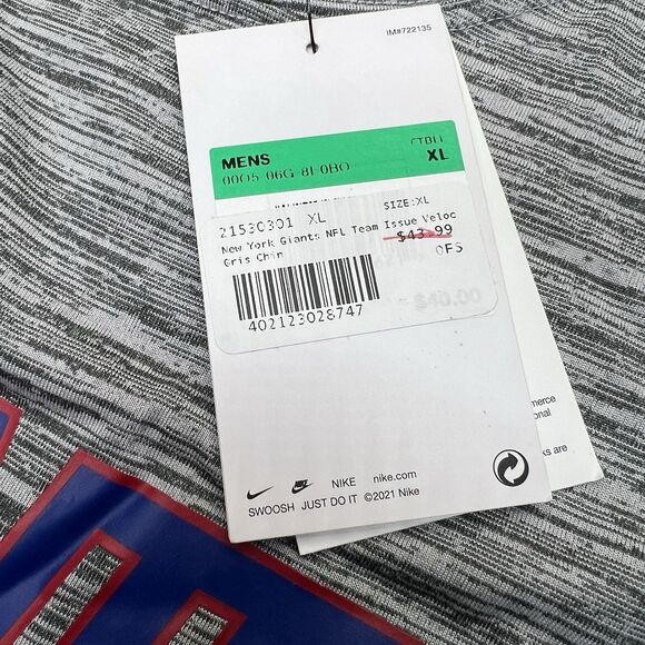 NEW New York Giants Nike Team Issue Velocity Dri Fit Performance Shirt Gray XL - Picture 8 of 11